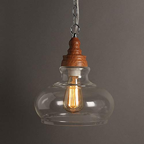 Lámpara Colgante Vintage de Cristal para Techo, lámpara Colgante Industrial, luminarias de suspensión Retro E27 para Loft, Cocina, Comedor, Dormitorio, cafetería, Bar, Restaurante.
