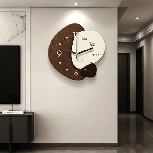 3D-väggdekor i sandsten med klocka, snygg och kreativ sandstenstexturdekor, enkel att installera, modern väggkonst för lobby, vardagsrum, sovrum (D 50 * 50 cm/19,7 * 19,7 tum)