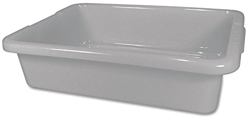 Rubbermaid Commercial Products Standard Bus/Utility Box, 4.6-Gallon, Gray, Plastic, Heavy Duty Restaurant Wash Basin/Dish Washing Tub for Kitchen Organization/Storage
