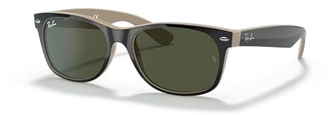 Ray-Ban Herren New Wayfarer Sonnenbrille, Top Black On Beige, 52 mm EU