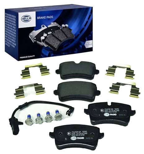 HELLA 8DB 355 016-001 Brake pad set - incl. wear warning contact - T2090 - for e.g. AUDI