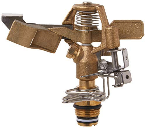 Orbit Sprinkler System 1/2-Inch Brass Impact Head with 20-40-Foot Coverage 55032