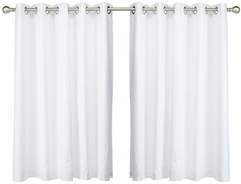 Fusion White Eyelet Curtains W66 x L54 (168x137cm) – 2 Panels – 100% Cotton Thermal Drapes for Bedroom/Living Room – White Door Curtains – Sorbonne Collection – Minimalist Home Styling
