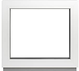 Finestra in plastica per finestre in vetro fisso, larghezza x altezza: 65 x 55 cm, con doppi vetri, per casette da giardino, garage, finestre in plastica di alta qualità, larghezza: 650 x 550 mm