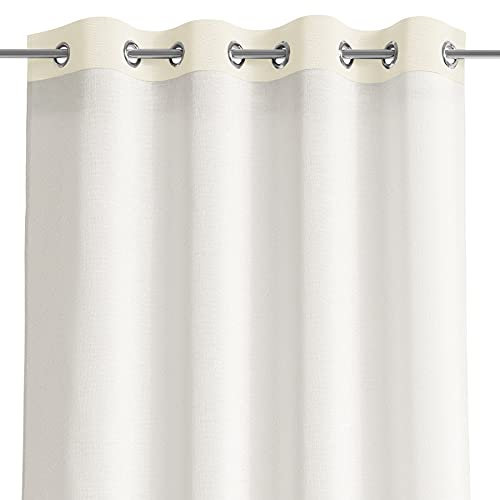 AmeliaHome Gardine 140x270 cm 1 St. Vorhang halbtransparent Ösen Ösenschal Velvet Optik Irvette Creme