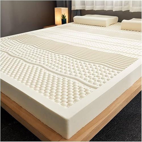 Matratzenauflage aus 100% Naturlatex – weiche Körpermassagematratze – mittlere Festigkeit, Dicke 5 cm/7,5 cm/10 cm mit Innenbezug,10cm-150x200cm(59x79in)
