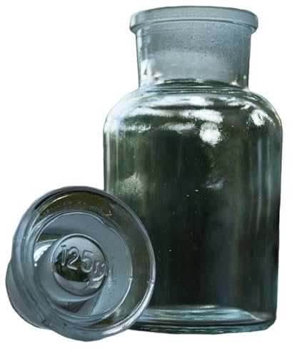 Apothekerflasche 125 ml, Weithals, Weißglas (6er Pack)