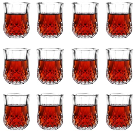 Valeways 1.75oz Mini Shot Glass Set of 12 - Clear Tasting Glasses - Cute Shot Glasses