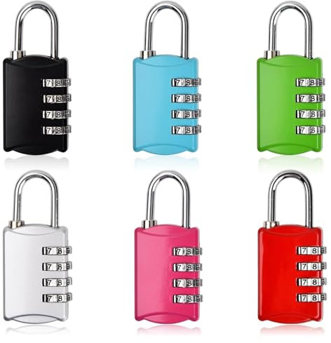 cadenas code 4 chiffres, 6Pcs Petit Cadenas a Code Cadenas Code Casier, Cadenas à Combinaison Cadena a Code, Serrure Combinée pour Casier, Porte de Cave, Porte de Jardin,Garage