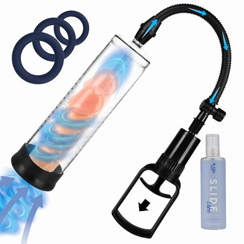 Penis Pump, Penis Enlargement Pump for Men, Vacuum Pump, Penis Enlarger for Men, Vacuum Device with Lubricant & Cock Rings