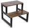 Tritthocker Kinder 2 Stufen, Trittleiter Holz, Mehrzweck-Tritthocker für Erwachsene und Kinder, 39 X 38 X 34,5 cm, bis zu 300 Lbs, Kinderhocker Für Kinderzimmer, Wohnungen, Büros, Lagerräume