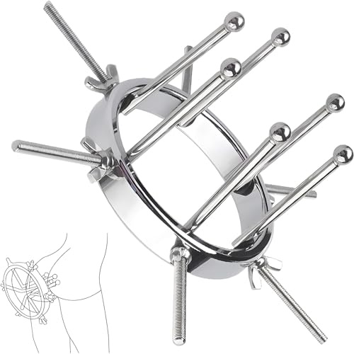 Stainless Steel Hollow Anal Dilator, Adjustable Anal Expander Anal Plug Vaginal Anal Stretcher Round Tips for Easy Insertion Anal Explorer Anal Douche Enema, SM Sex Toys (6 Screws)
