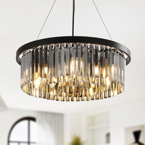 YZBEIMDAI Lampadario Moderno di Cristallo, Lampada a Sospensione Rotonda di Cristallo, Lusso di Plafoniera per sala da pranzo, soggiorno, camera da letto, ristorante