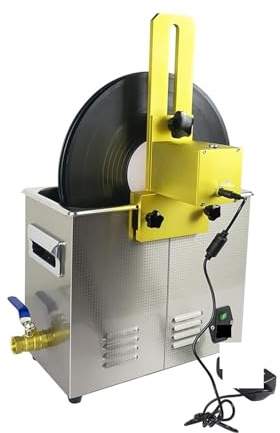 Ultraljudsrengöring, Ultraljudsrengöringsmaskin, Digital Cleaner Vinylskiva CD Lp 6,5L Tank 180W Legeringsfäste Lyftanordning Med Motor för rengöring av smycken(Gold)