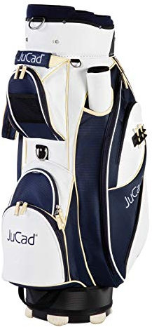 JuCad Bag Style I Golftasche I Außentasche I Schirmfach I Farbe weiß-Blau-Beige