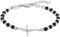Breil Armband CODE für Herren aus Edelstahl mit Onyx in der Farbe Silber/Schwarz, mit Karabinerverschluss, Länge: 22 cm, TJ2989