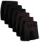 DANISH ENDURANCE 6er Pack Sport Boxershorts Herren, Mit regulärem oder langem Bein, Mehrfarbig (3X Schwarz, 3X Schwarz/Rote Nähte), XXXL