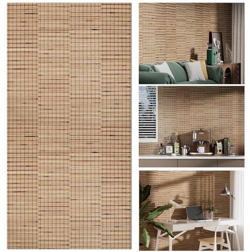 SINGULARWOOD Bamboo Wall Paneling for Home Decor, Wainscoting and Ceiling Covering, 47.2x11.8 in (4 Packs),Carbonized.
