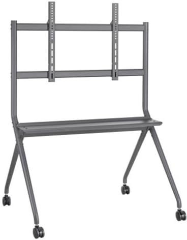 Ewent TV-Wagen und interaktives Panel für LED-, LCD-, OLED-, Flach- und Curved-Bildschirme von 50–86, TV-Ständer mit Rollen bis 120 kg, VESA von 200x200 bis 800x600, Höhenverstellbar, + Ablagefach