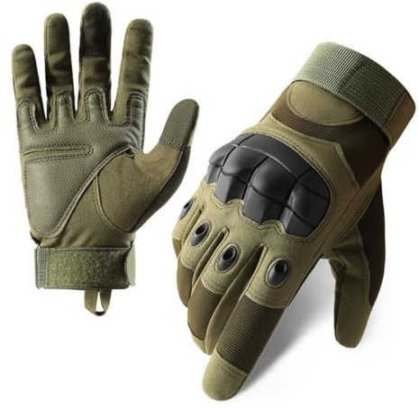 Cycling Gloves for Men, Breathable Padded Full Finger Motorcycle Gloves for Outdoor Sports, Non-Slip Wear-resistant Working Gloves, Shockproof Full Finger Gloves for Hiking Climbing Camping Hunting