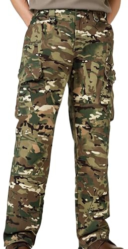 LANBAOSI Mens Tactical Ripstop Trousers Cotton Cargo Trousers with Knee Pads Pockets