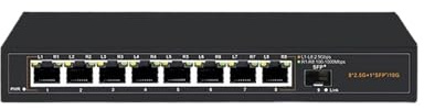 Conmutador de red, Conmutador De Red Ethernet De 2,5G, Concentrador LAN No Administrado, 8x2,5G + 1x10G SFP + Puertos De Enlace Ascendente Sin Ventilador For Enrutador, AP Inalámbrico VDI,Confiable(