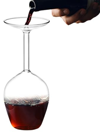 Calice da vino capovolto – Calice da vino novità regalo | Divertente regalo per bevitore, bicchiere alto invertito, bicchieri moderni in da 400 ml per bevande calde e fredde per donne