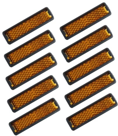 Zerodeko 10 pièces Lot de Réflecteurs Pédales Vélo Orange Réfléchissantes de Sécurité Nuit Accessoires pour Vélo Montagne et Route Visibilité Améliorée et Installation Facile