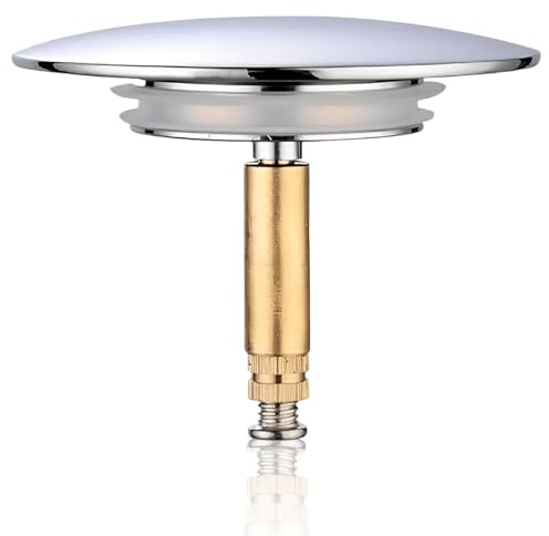 EJRUP Tappo per Vasca Universale,diametro 70 mm, con Doppia Guarnizione in Silicone e Struttura in Acciaio Inox,Tappo Di Scarico In Ottone Massiccio, Regolabile in Altezza