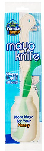 Compac Mayo Knife & Jar Scraper Spreader - Plastic Knife Spatula for Scraping Mayonnaise Jars and Spreading Condiments Easily with Little Mess, Helpful Kitchen Gadgets and Accessories, 1 Piece