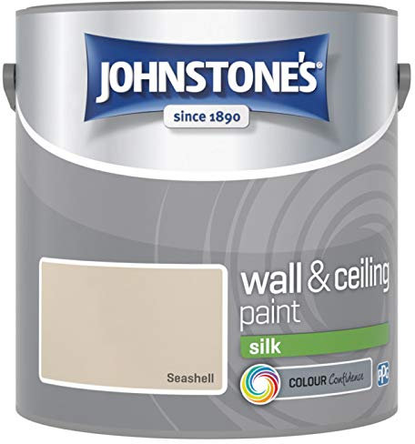 Johnstones No Ordinary Paint Water Based Interior Vinyl Silk Emulsion Seashell 2.5 Litre