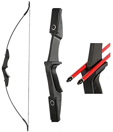 LIXIAOLIANSD Archery Recurve Bow Youth Archery 57 Takedown Recurve Bow Hunting Black Long Bow for Beginner Teenagers Right Left Hand Black