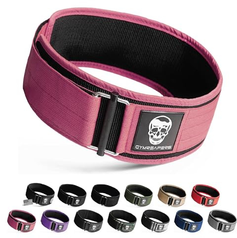 Gymreapers Cintura per Sollevamento Pesi con Chiusura Rapida per Uomini, Cintura da Palestra per Powerlifting, Cintura per Stacchi da Terra con Fibbia in Metallo e Neoprene da 10 cm, Supporto Lombare