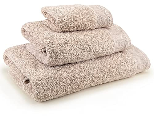 CASTMA - Toallas de Baño Gama Luxury | Set de 3 Toallas de Rizo 100% Algodón Extrasuave y Ecologico para Tocador (30 x 50 cm) Lavabo (50 x 100 cm) Ducha (70 x 140 cm)