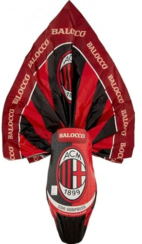 Balocco AC Milan Uovo Ufficiale al Cioccolato Finissimo a Latte con Sorpresa 240g (Pasqua 2024)