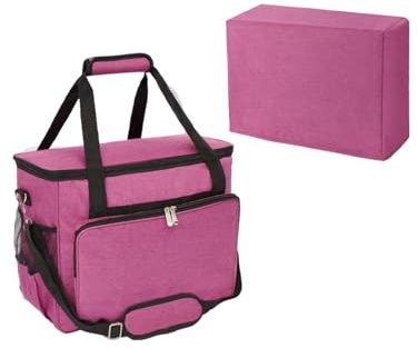 YELAIYEHAO Nähmaschinenkoffer für Nähmaschinen und Zubehör, kompatibel mit den meisten Standard Singer, Brother, Janome, Nähzubehör, Tasche, Nähmaschinen-Tragetasche (Rosarot)