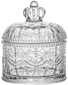 Stgbcst Barattolo per Caramelle in Vetro con Coperchio, Contenitore Vintage per Feste, Decorazioni in Cucina e Biscotti (Stile 3)