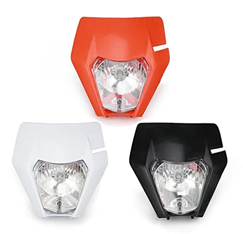 XUEZHEN Motorrad Scheinwerfer Head Light Headlight-Scheinwerferlampe Passend for EXC XCF SX SXF XC XCF SMR CR YZF DRZ Supermoto 125 150 250 350 450 530 Motorrad(Black)