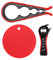 5 in 1 Multi-Function jar and Bottle Opener with Silicone jar Clip, Easy Grip Design for People with weak Hands, Seniors, Arthritis Patients, Great for Seniors and Children. (Red and Gray)