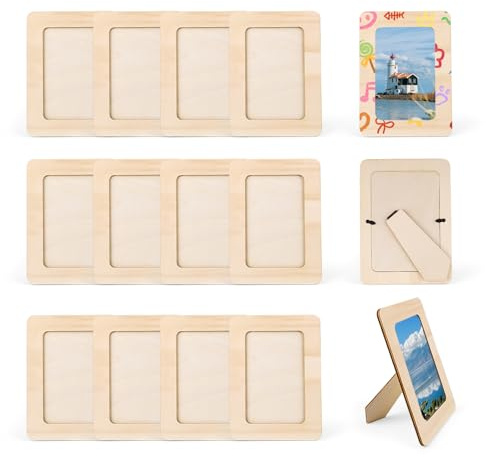 15PCS Wooden Picture Frames for Crafts, DIY Picture Frame for 4×6in Photos, Postcards, and Oil Paintings