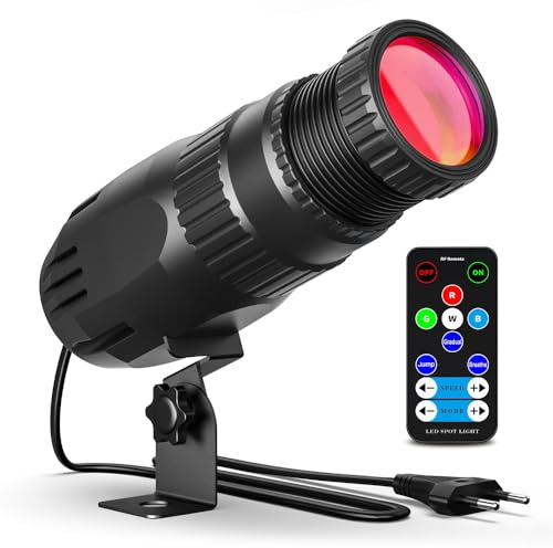 SGZIOO LED Pinspot, Focos Escenario, 4 en 1 Bola de Espejos Proyector con Control Remoto y 4 Modelos de Iluminación para Discoteca DJ Salas de Baile Fiesta KTV Boda