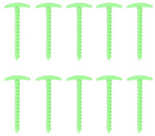 Fafeicy Entades de Tente 5,7 Pouces, Ancres de Terre en Spirale en Plastique Durable pour Les Tentes et Les Auvents, Légers et Faciles à Utiliser à L'extérieur (Green)