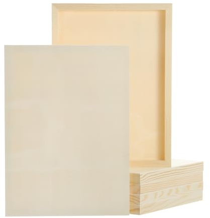 QUARKZMAN 6 Piezas Tableros De Lienzo De Madera, 9x13 Pulgadas Lienzos Artísticos Cuadrados Sin Acabar Paneles De Madera Para Pintar, Manualidades, Proyectos DIY, Arte De Vertido