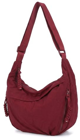 Nhgkju Bolso bandolera de media luna para mujer, bolso cruzado de nailon, bolsa de media luna, bolso cruzado al aire libre, bolso hobo con correa de hombro ajustable para trabajo, estudio, compras