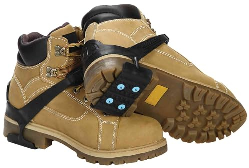 Due North HTA Heel Traction Aids, Anti Slip Winter Boot Snow Shoe Grips, Ice Grippers – Rubber Overshoe, Tungsten Carbide Spikes, Industrial, Oversized, V3550470-O/S, black