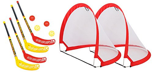 Charlsten Hockey Set bestehend aus 2 Toren, 4 Schlägern und 4 Bällen