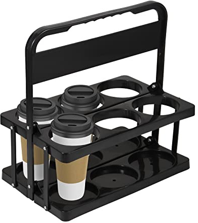 Portable Drink Carrier for Big Cups, Foldable Plastic Cup Holder, Reusable Cup Holder Carrier with Handle, Drink Delivery Carrier