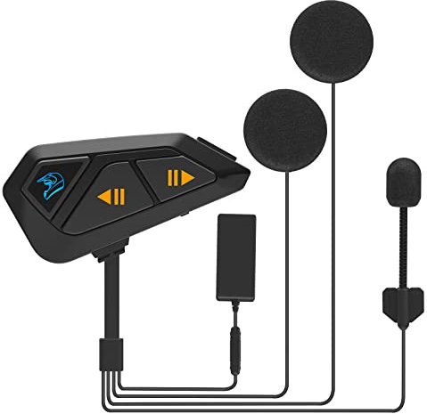 FreedConn FG Motorcycle Helmet Bluetooth Headset Motorbike Intercom Headphones Speaker Bluetooth 5.0 6 Rider 3900Feet Lightweight Intercom Music Universal Accessories for Bike Skiing