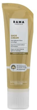Bama Crema Neutra para Calzado con Cera de Carnaúba - Abrillantador para Cuero Liso, Granulado y Materiales TEX - Sin Disolventes y con Aplicador de Esponja - Marrón Oscuro, 75ml