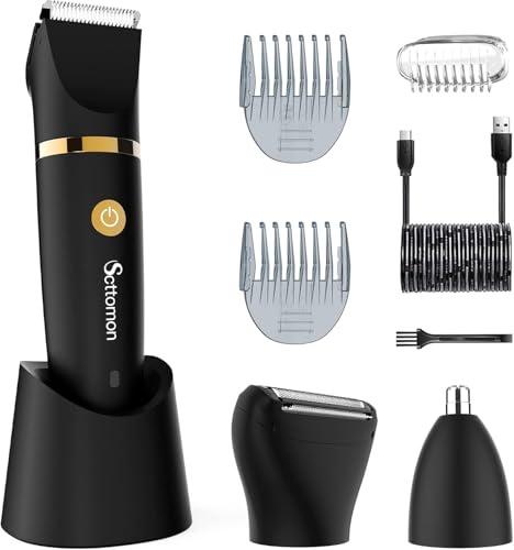 Scttomon Trimmer elettrico per capelli inguine Trimmer palla per uomo rasoio corpo trimmer sotto la vita Groomer naso capelli trimmer impermeabile cordless 3 in 1